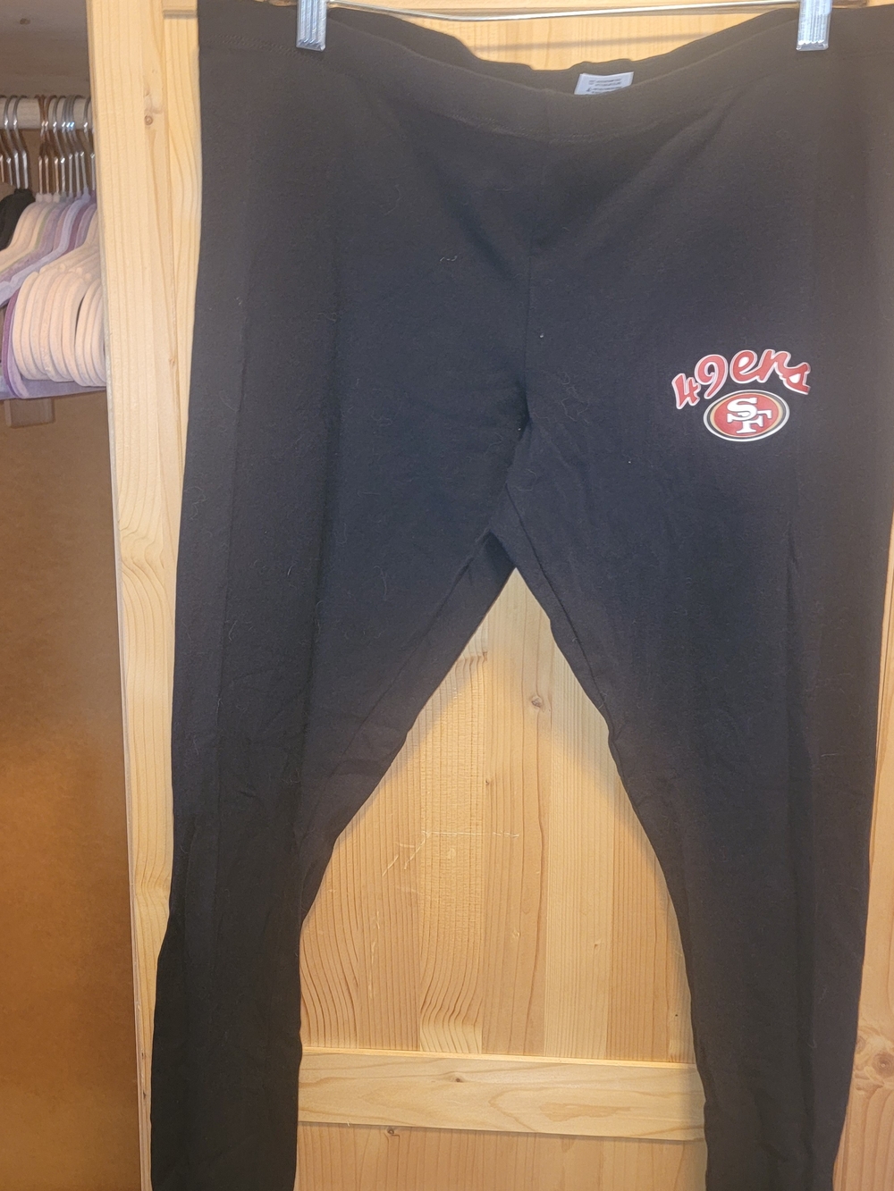 Womens Black 49ers Leggings